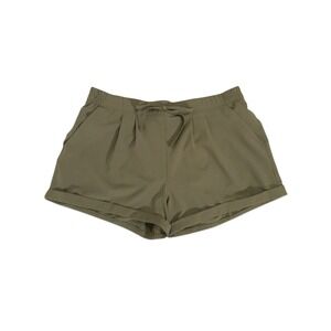 Zyia Active Athletic Shorts Womens Large Olive Green Breathable Gym Activewear